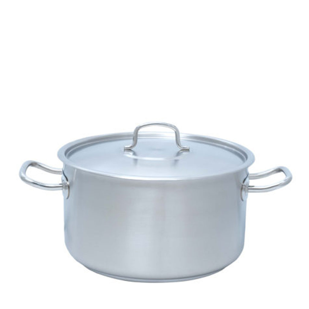 An aluminium casserole pot.