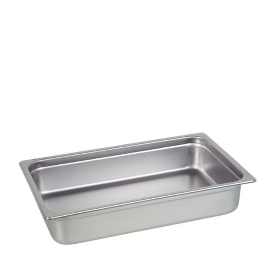 A steel bain marie insert.