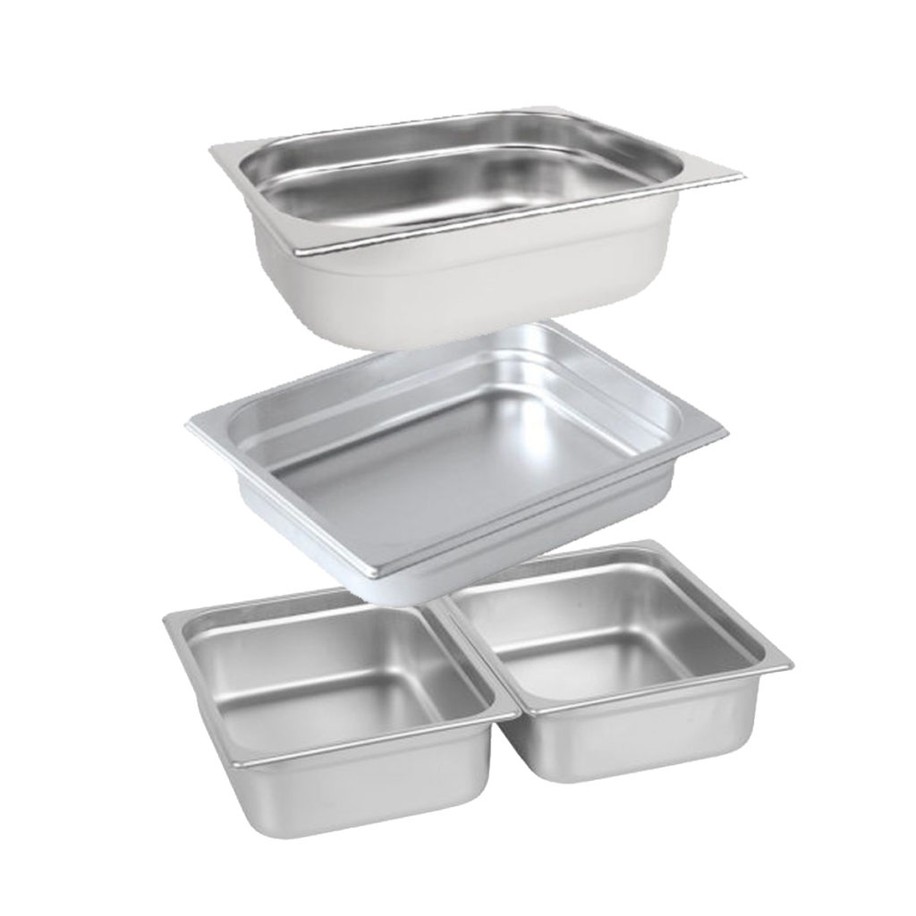 3 different half bain marie inserts.