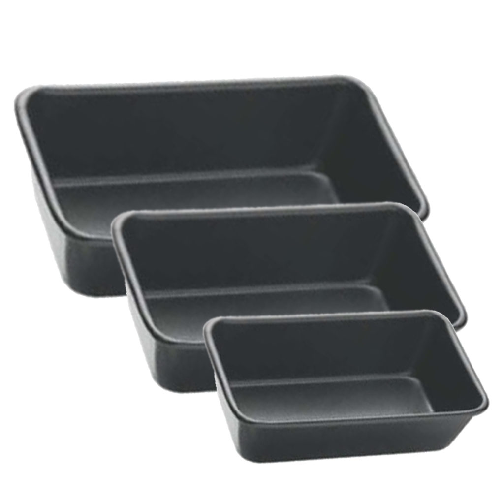 Three bread loaf pans.