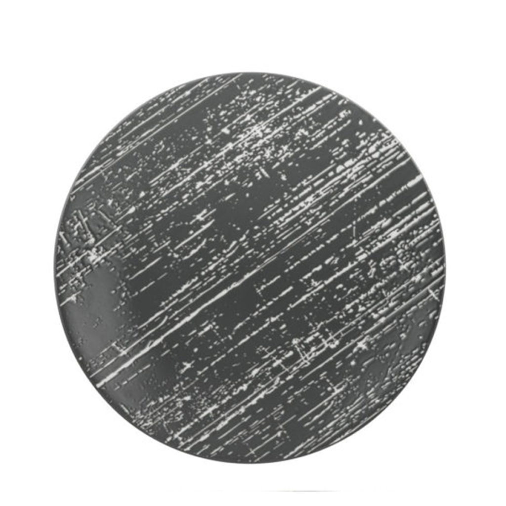 The Drizzle grey round plate by Luzerne.