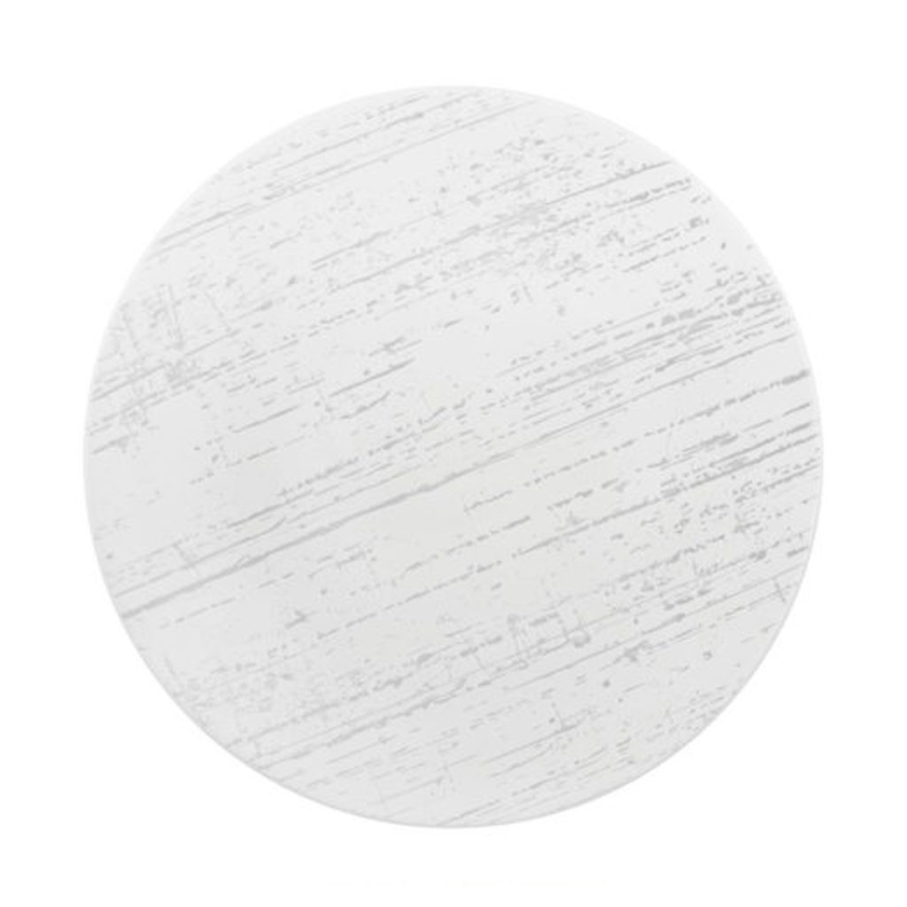 The Drizzle white round plate by Luzerne.