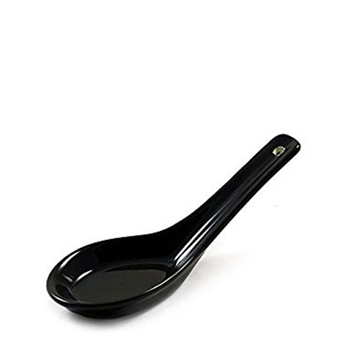 URBAN BLACK SWIRL CHINESE SPOON 130MM <br> By Luzerne