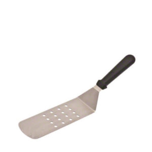 A perforated burger turner.