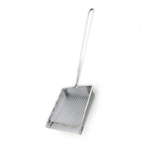 A square stainless steel skimmer.