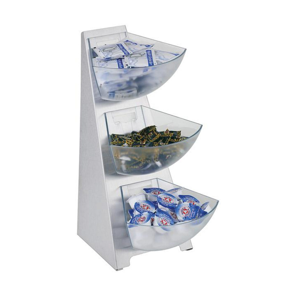 A multi display rack with 3 bowls by APS.