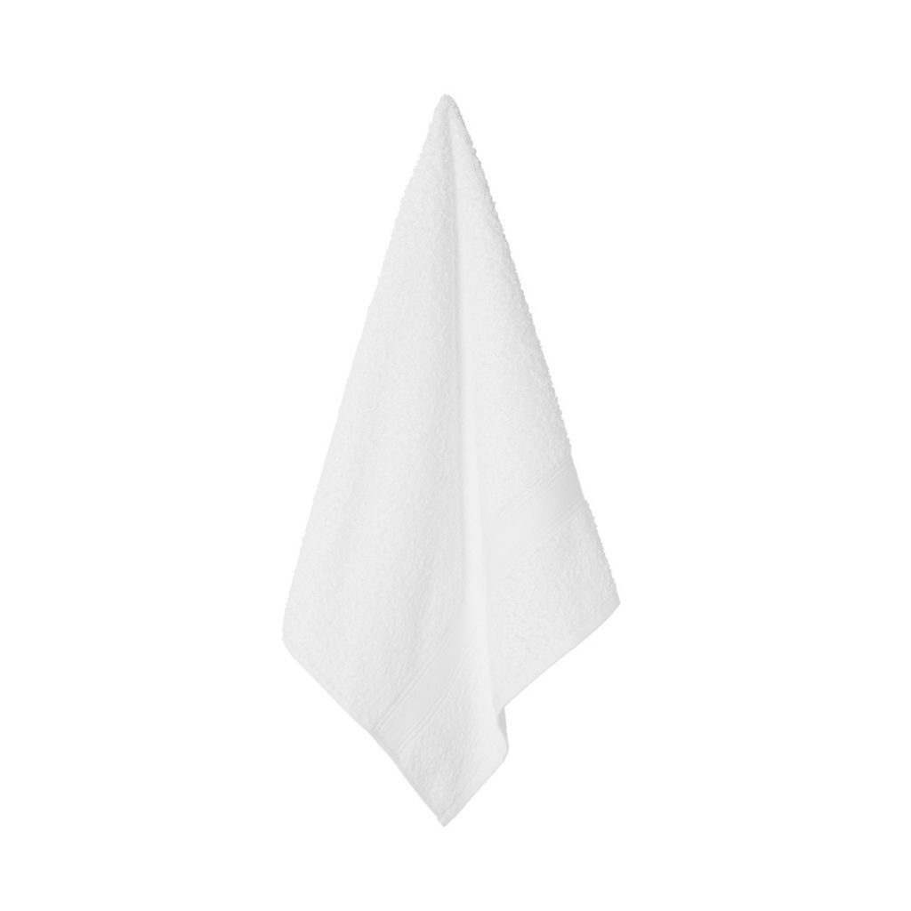 Hanging white waiter's towel.