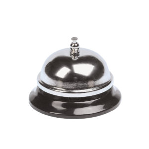 A stainless steel service bell.