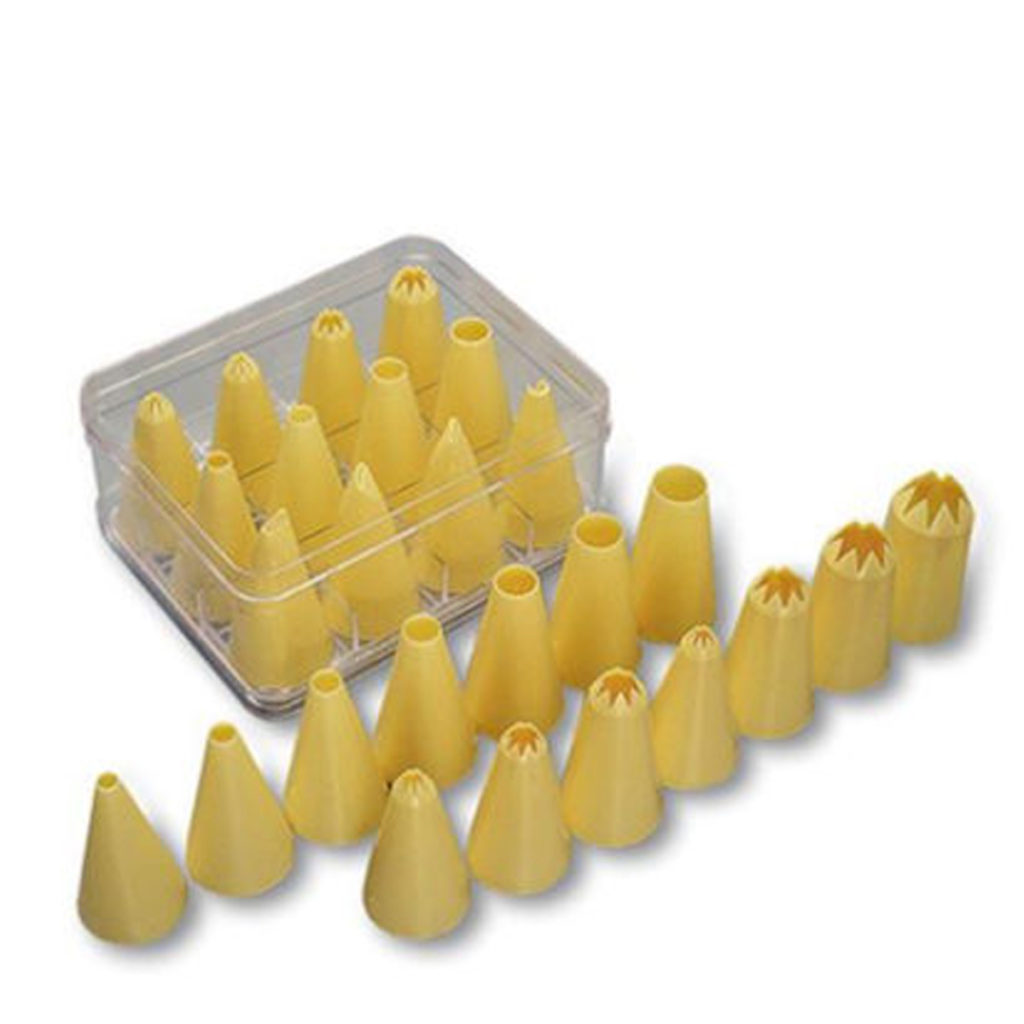 A set of plastic nozzles.