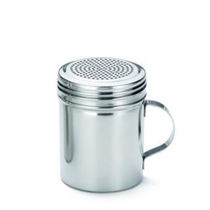 An aluminium salt shaker.