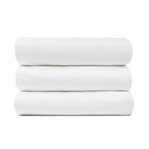 A stack of plain square table cloths.