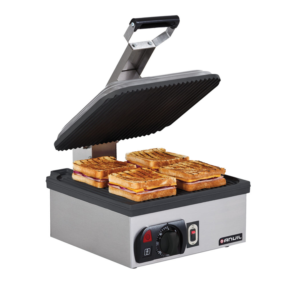 The non stick ribbed panini toaster.
