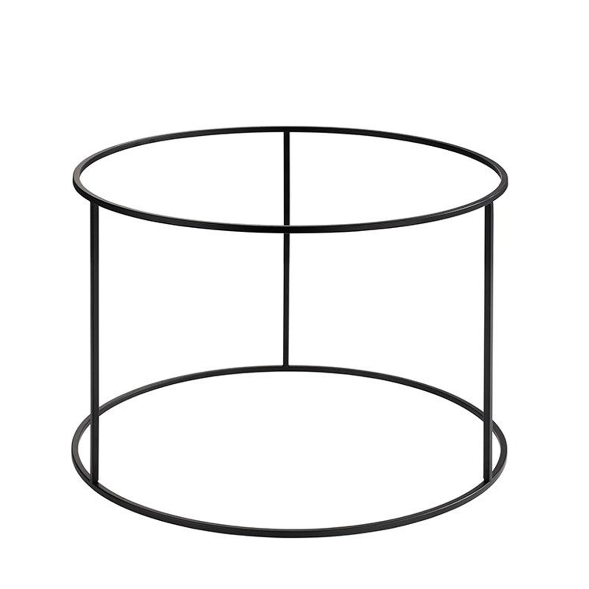 Small tall round black buffet stand.