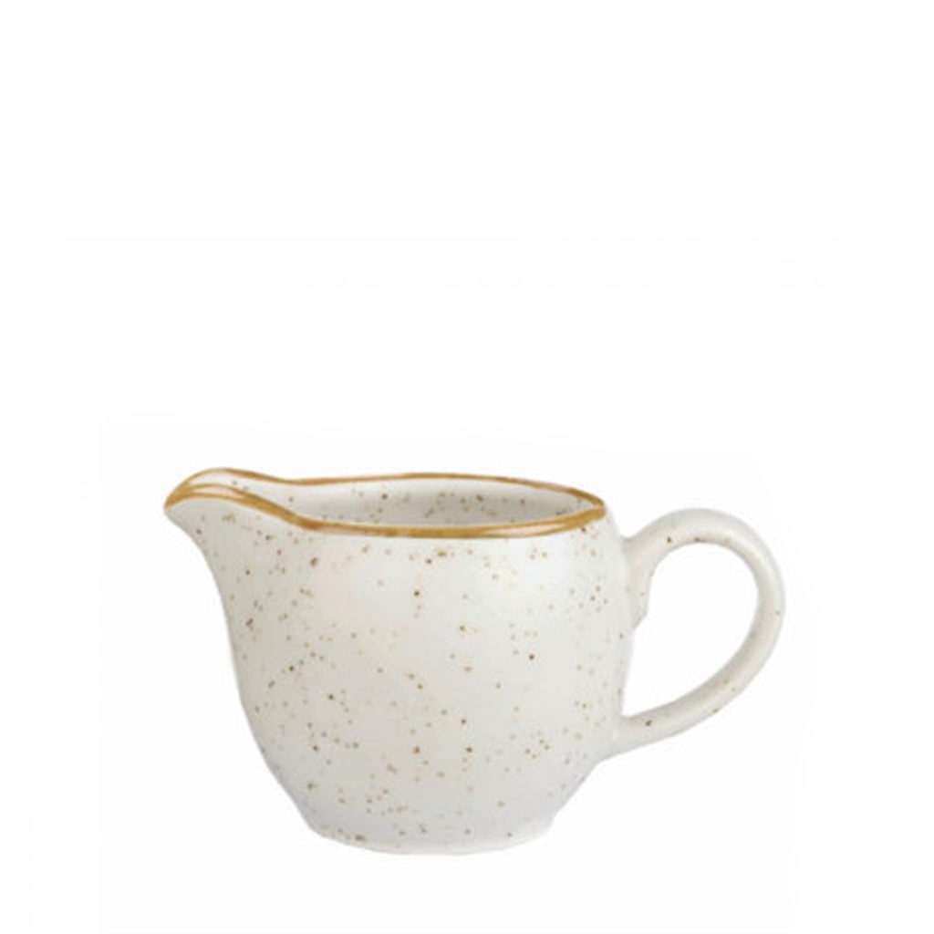 The Stonecast milk jug by Churchill in barley white.