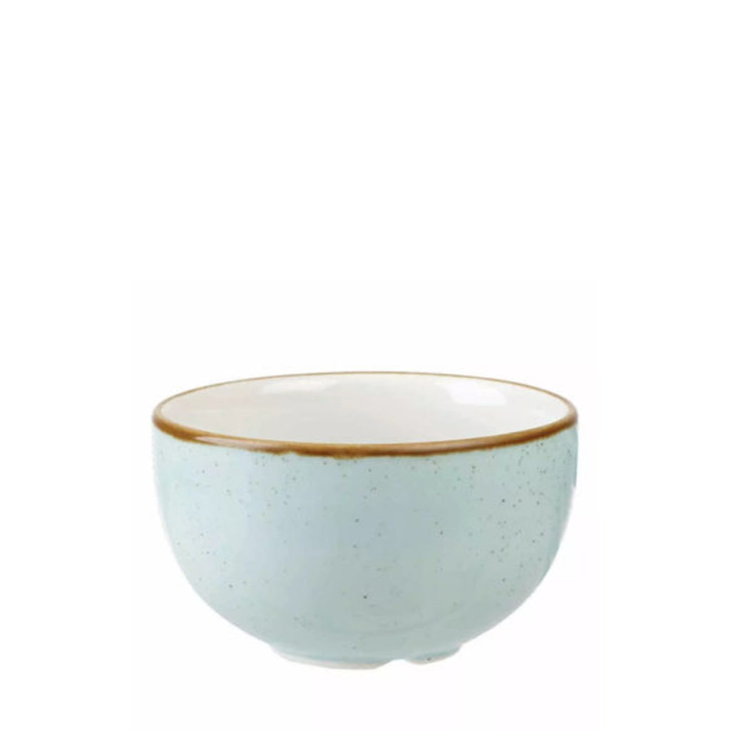 A duck egg blue sugar bowl from the Stonecast range by Churchill.