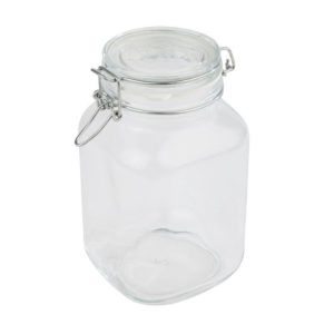 APS' glass jar with airtight lid.