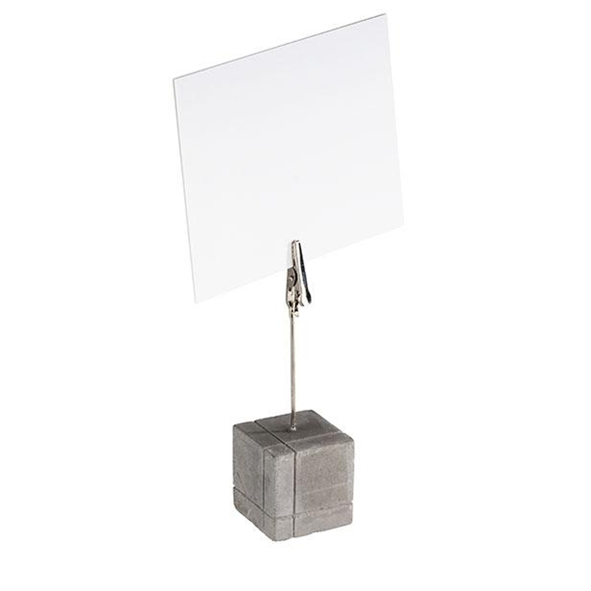 Square cement menu holder stand by APS with label.