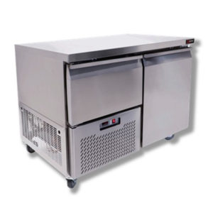 A 1.5 door stainless steel underbar fridge by Salvadore.