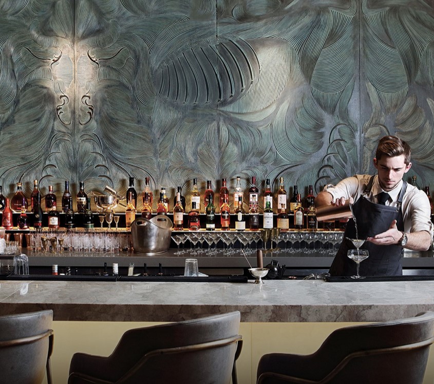 A bartender at Marble restaurant.