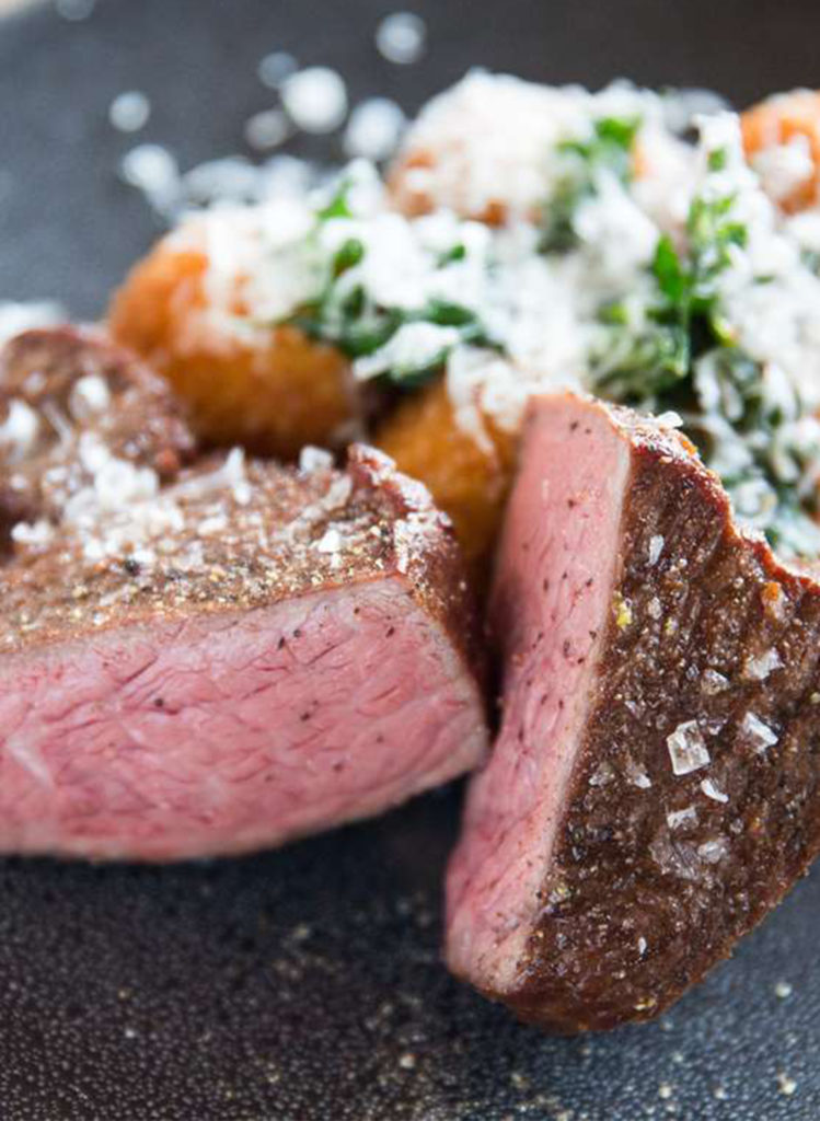 Steak cooked sous vide.