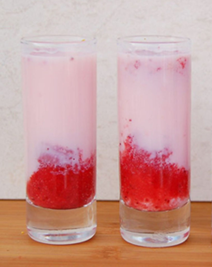 Sweet and delicious strawberry shortcake flavoured shots.