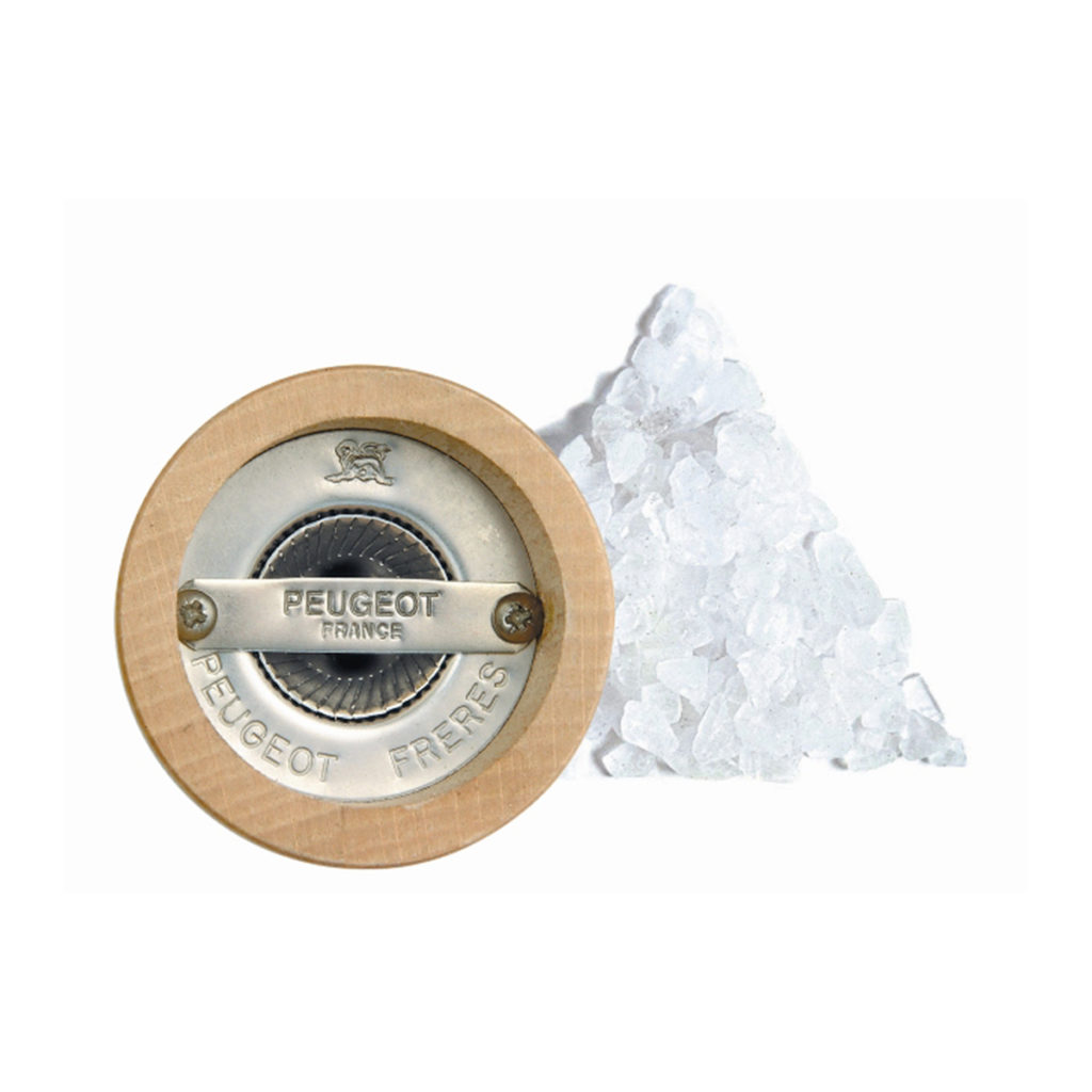 The grinding mechanism of the Paris natural wood salt grinder.