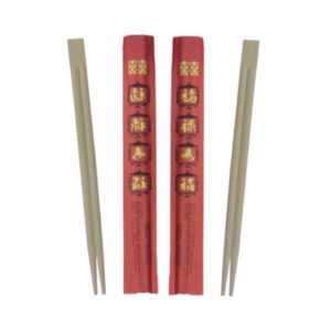 BAMBOO CHOPSTICKS FUSED IN FULL SLEEVE WHITE <br> 230mm
