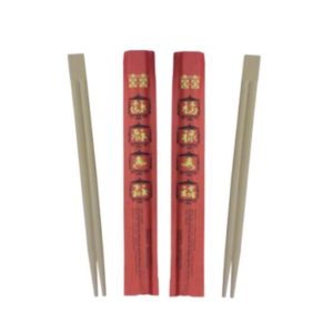 BAMBOO CHOPSTICKS FUSED IN FULL SLEEVE WHITE <br> 200mm