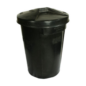 BLACK REFUSE BIN WITH LID