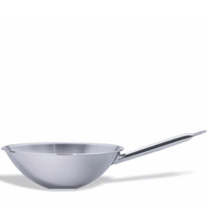STAINLESS STEEL WOK WITH FLAT BASE <br> By Infinity