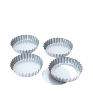 TARTLET TINS 100MM LOOSE BASE 4PC <br> By Elisabeth Hodgson
