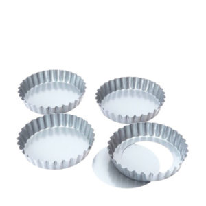 TARTLET TINS 120MM LOOSE BASE 4PC <br> By Elisabeth Hodgson