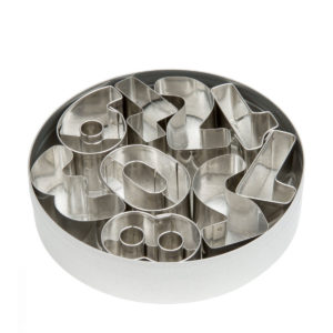 NUMERAL CUTTER SET 9 PIECE STAINLESS STEEL <br> By Elisabeth Hodgson