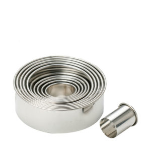 BAKING CUTTER SET 10 PIECE PLAIN STAINLESS STEEL