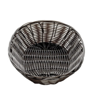 ROUND WOVEN BREAD BASKET DARK BROWN