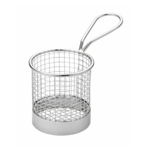 MINI SERVING BASKET ROUND 80MM STAINLESS STEEL