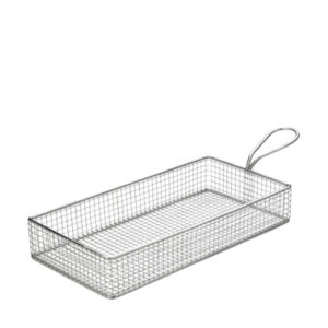 MINI SERVING BASKET SHALLOW RECTANGULAR STAINLESS STEEL