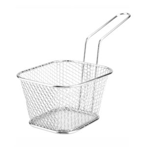 MINI SERVING BASKET SQUARE 100MM STAINLESS STEEL