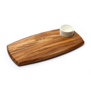 WOODEN SERVING BOARD SMALL WITH DIP BOWL <br> By Infiniti