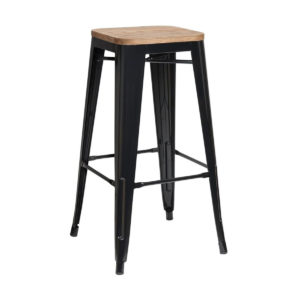 TOLIX BAR STOOL WOOD <br> Black