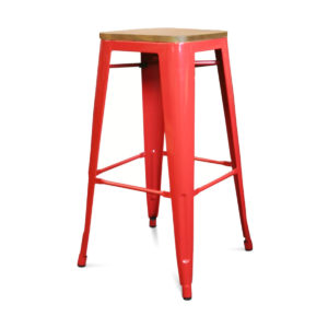 TOLIX BAR STOOL WOOD <br> Red