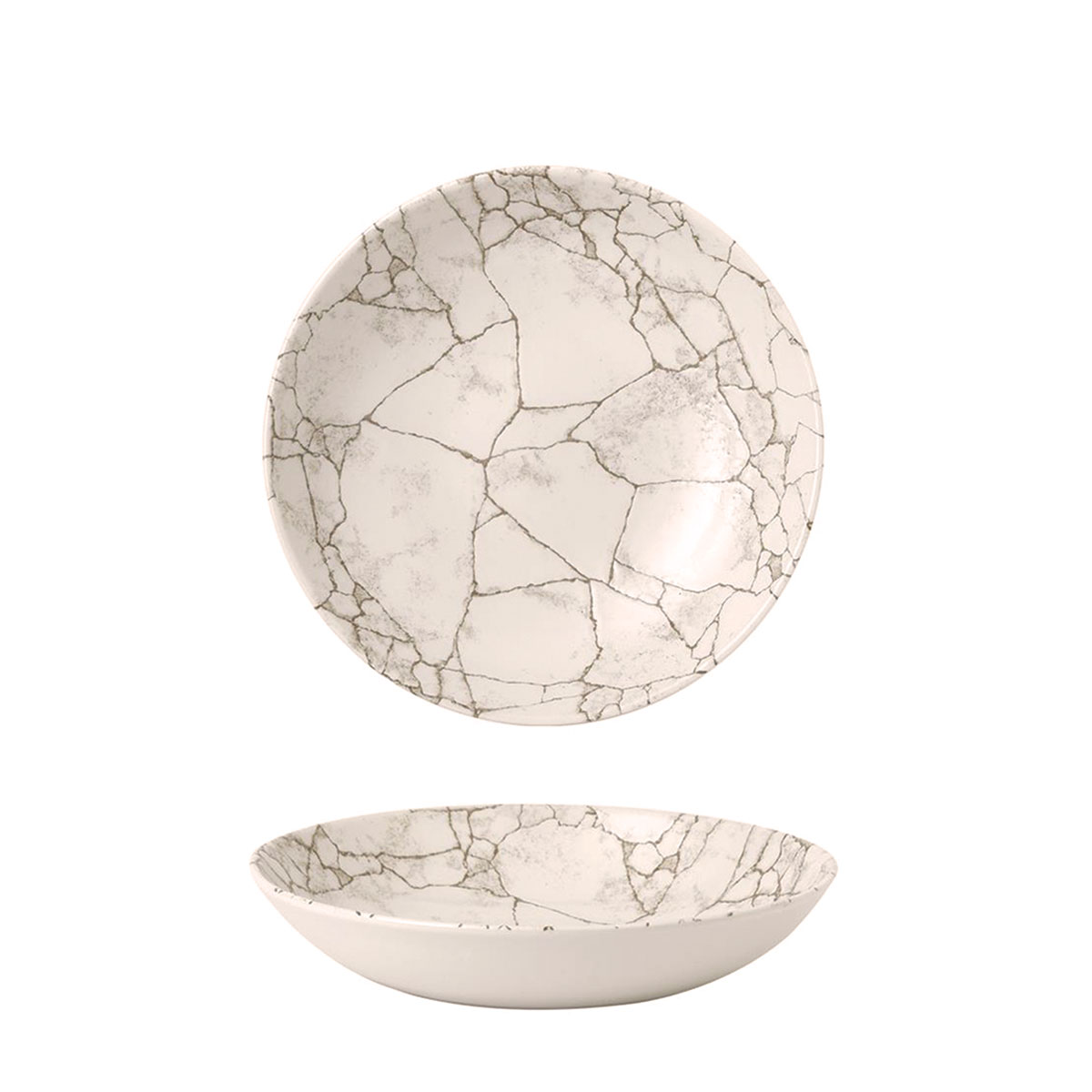 KINTSUGI COUPE BOWL 182MM <br> AGATE GREY <br> By Churchill - Image 2