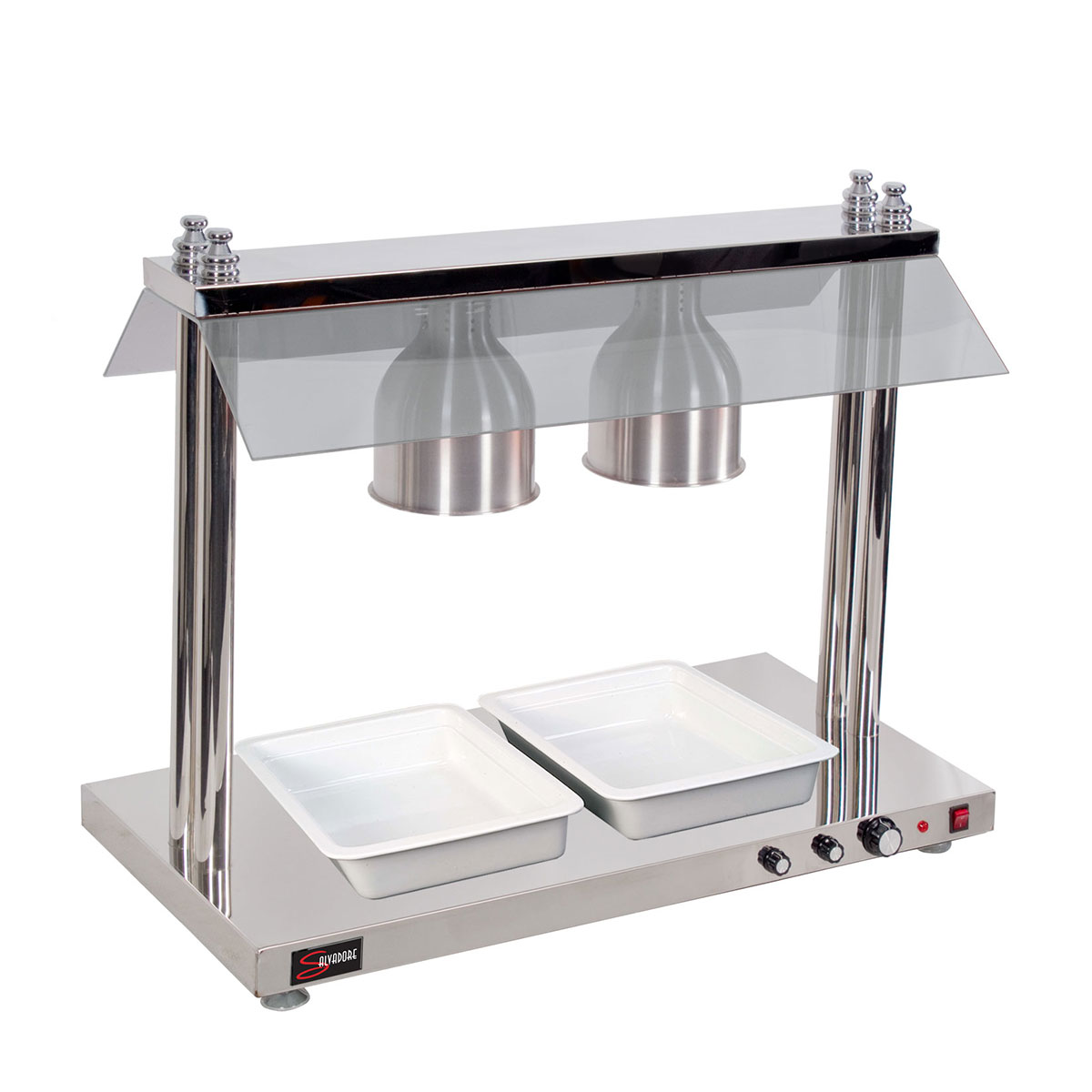 HEATED FOOD DISPLAY STATION SALVADORE - 2 LIGHT - WITH HEATED BASE<br> By Salvadore