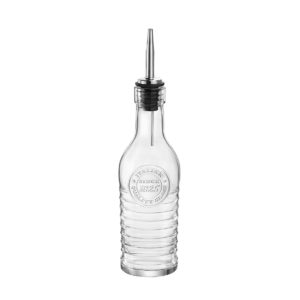 OFFICINA 1825 OIL/VINEGAR BOTTLE 270ML <br> WITH METAL POURER <br> By Bormioli Rocco