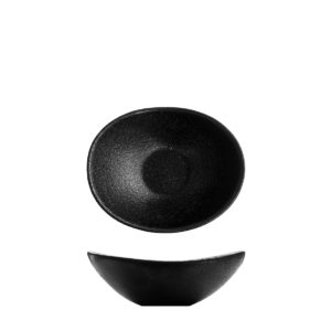 TEMPEST OVAL SAUCE DISH 100MM <br> BLACK <br> By Fortis