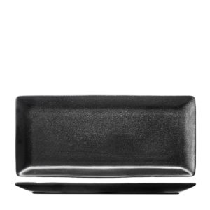 TEMPEST RECTANGULAR PLATTER TRAY 370X160MM <br> BLACK <br> By Fortis