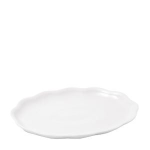 PIATTO OVALE OVAL PLATTER TRAY 460X355MM <br> WHITE <br> By Porcellane di Saronno