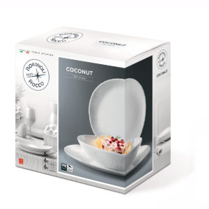 COCONUT TAVOLA DINNER SET 18 PIECE <br> By Bormioli Rocco
