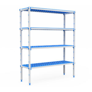ALUMINIUM AND PLASTIC SHELVING UNIT 1263X555X1750MM <br> FREE STANDING <br> By Pujadas