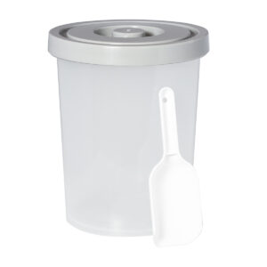 PLASTIC ROUND CONTAINER 8L <br> GREY LID <br> By Evo